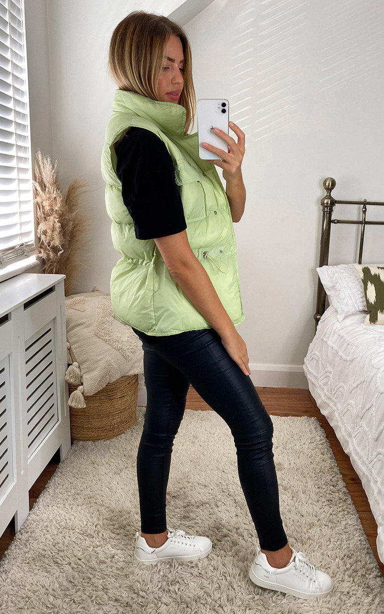 Dina Padded Gilet with Drawstring Waist Detail Thumbnail Dina Padded Gilet with Drawstring Waist Detail Thumbnail