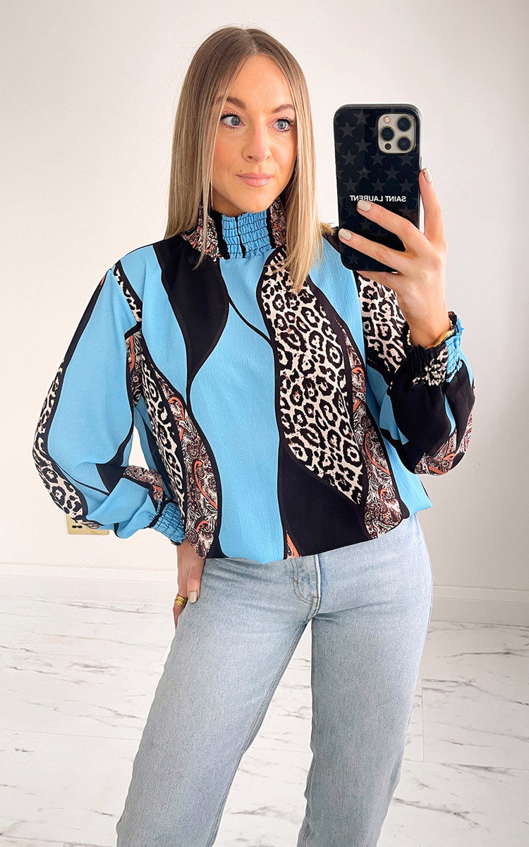 Dixie High Neck Printed Blouse