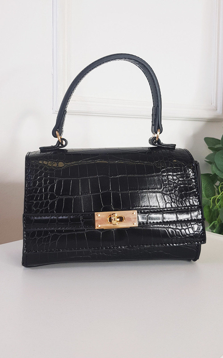 Elara Croc Print Handbag Thumbnail