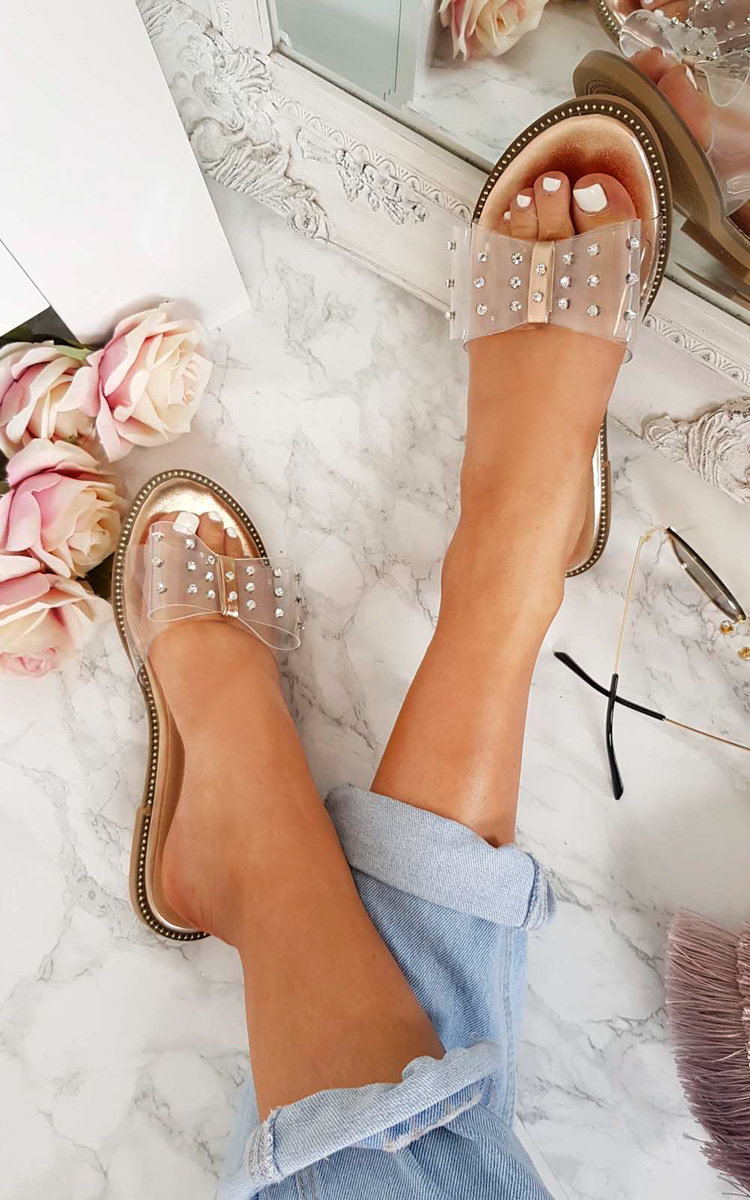 Elis Slip On Diamante Perspex Sandals Thumbnail Elis Slip On Diamante Perspex Sandals Thumbnail