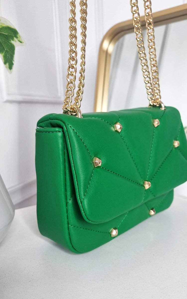 Elisa Studded with Chain Detail Handbag Thumbnail Elisa Studded with Chain Detail Handbag Thumbnail