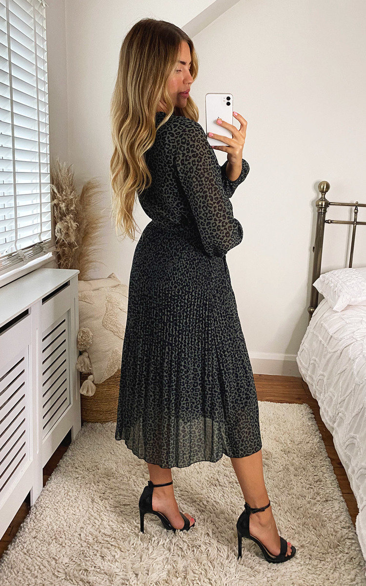 Elisha Animal Print Wrap Midi Dress Thumbnail