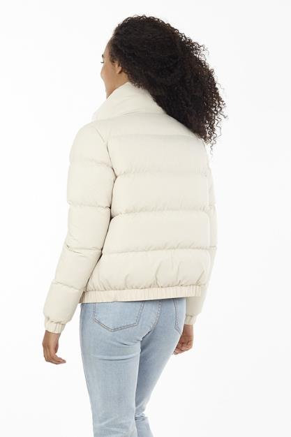 Eliza Faux Leather Button-Down Padded Jacket Thumbnail Eliza Faux Leather Button-Down Padded Jacket Thumbnail