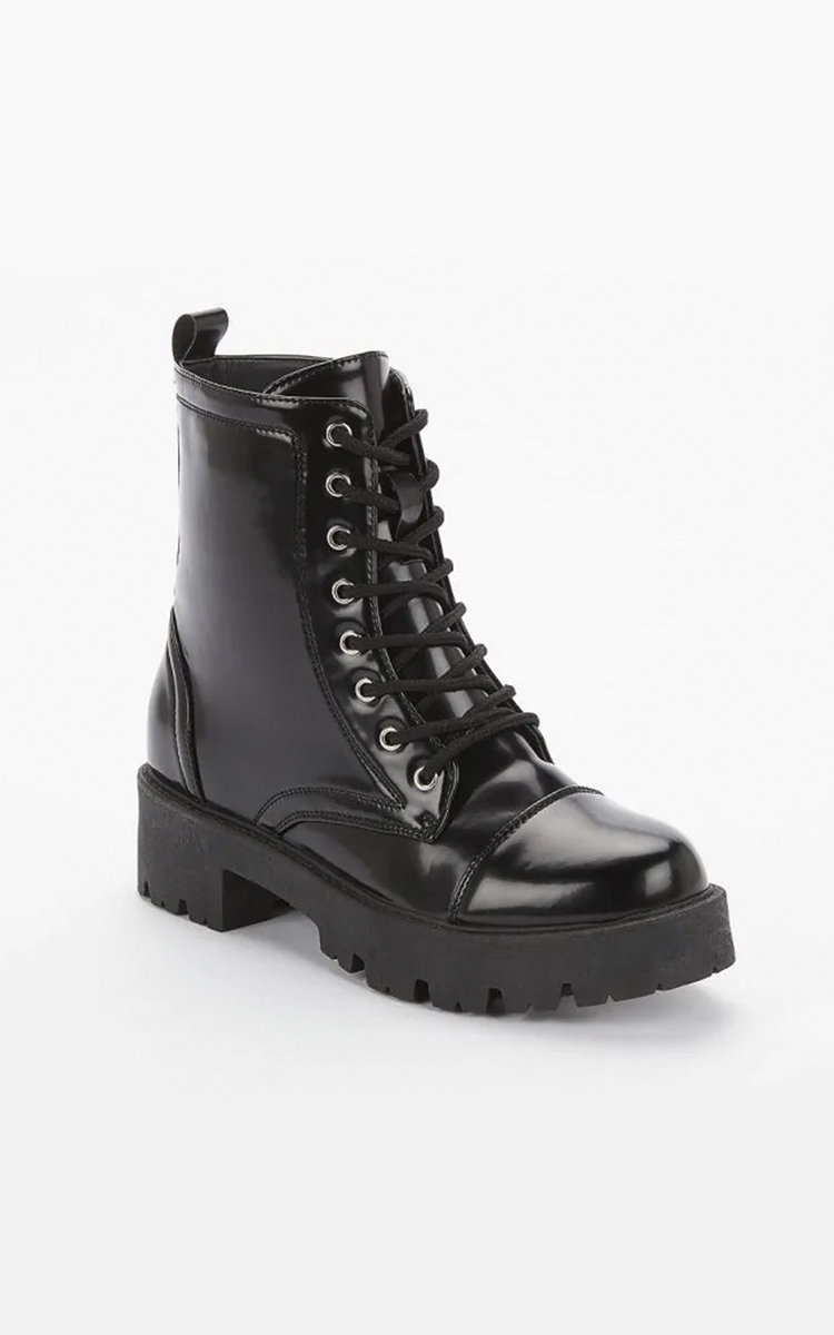 Eliza Lace Up Biker Boots  Thumbnail