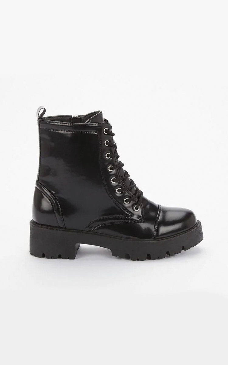 Eliza Lace Up Biker Boots 