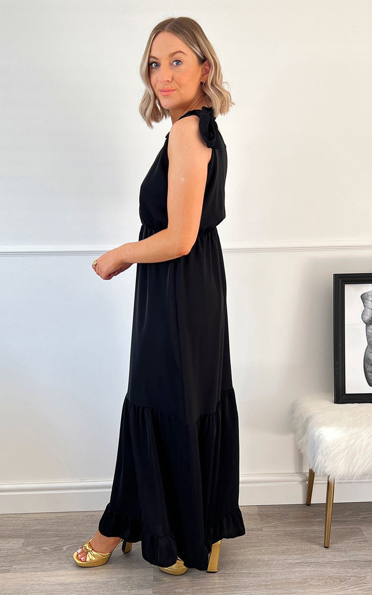 Eliza Tiered Tie Strap Midi Dress Thumbnail Eliza Tiered Tie Strap Midi Dress Thumbnail