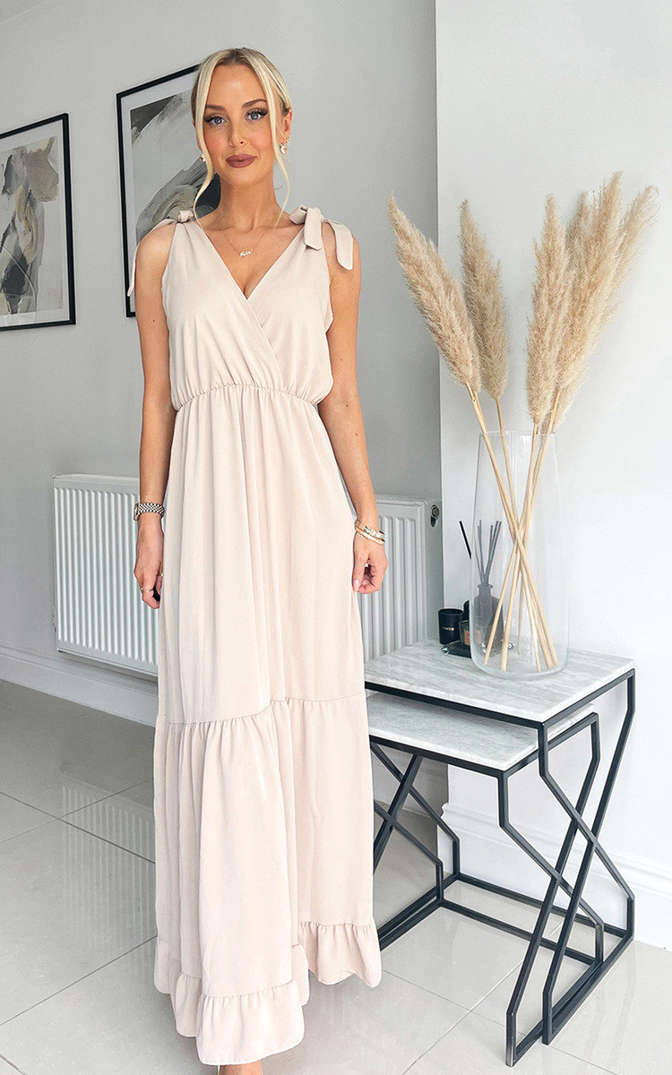 Eliza Tiered Tie Strap  Midi Dress