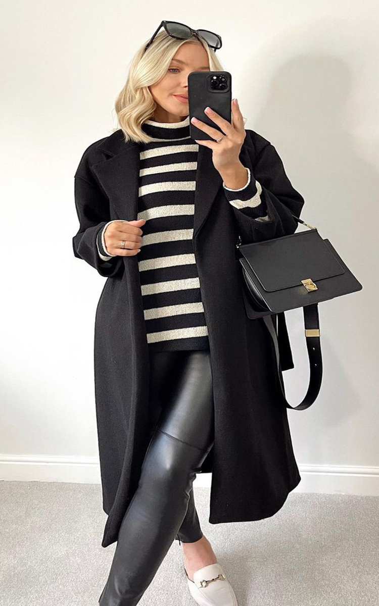 Elle Longline Coat with Tie Front Elle Longline Coat with Tie Front