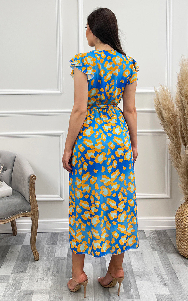 Ellie Printed Midi Dress with Belt Detail Thumbnail Ellie Printed Midi Dress with Belt Detail Thumbnail