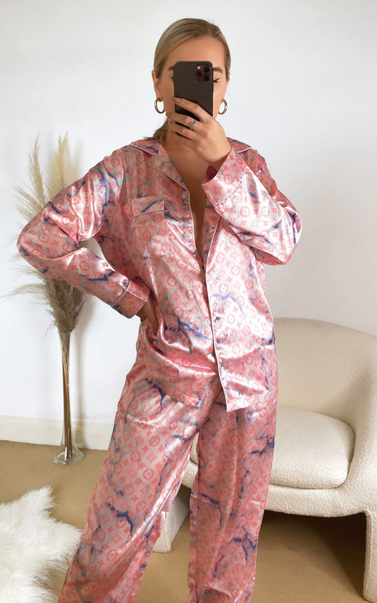 Ellis Longline Satin Shirt Pyjamas