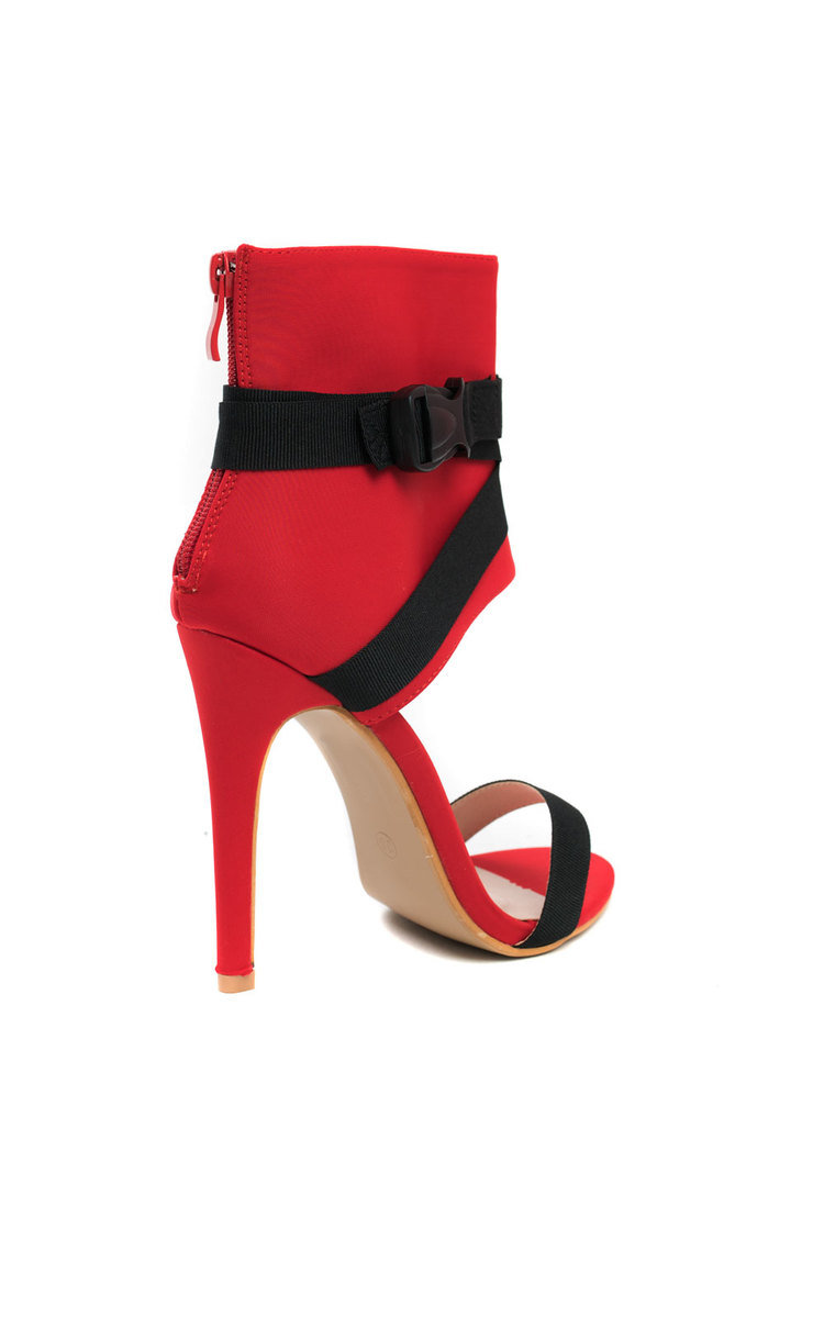 Emera Peep Toe Stiletto Buckle Heels  Thumbnail