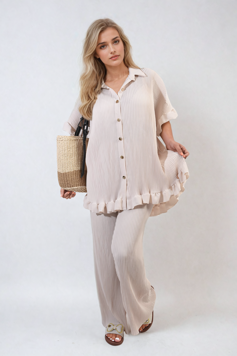 andmary Leia frill set up beige ANDMARY】Leia frill set up beige