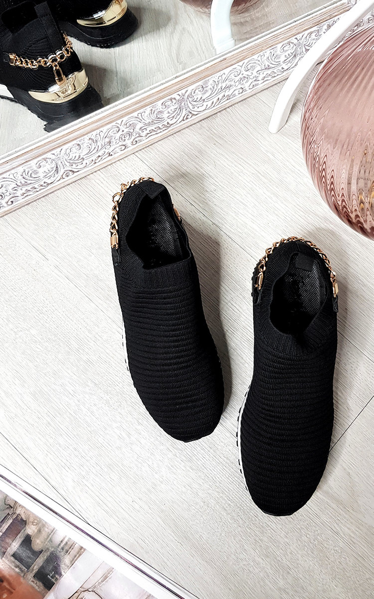 Emily Slip On Trainers With Chain Detail Thumbnail Emily Slip On Trainers With Chain Detail Thumbnail