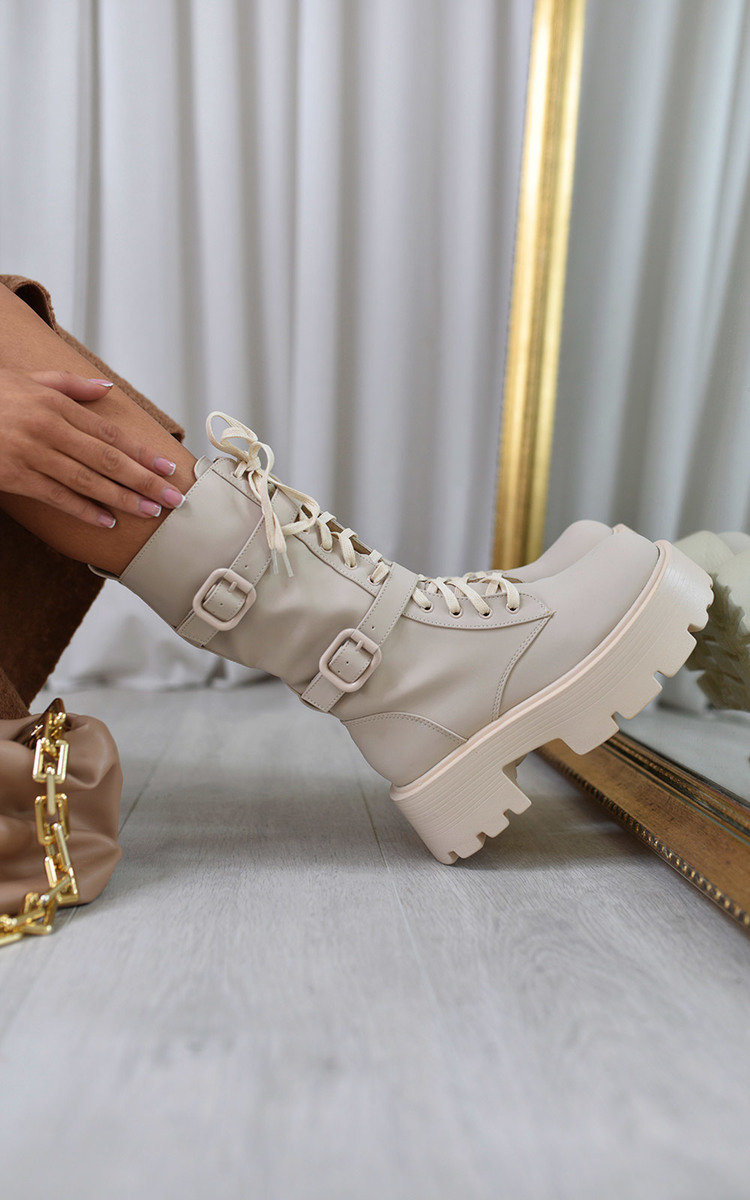 Emma Chunky Lace-Up Ankle Boots Thumbnail