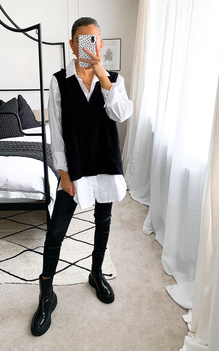 Erin Knitted Vest Over Shirt Thumbnail Erin Knitted Vest Over Shirt Thumbnail
