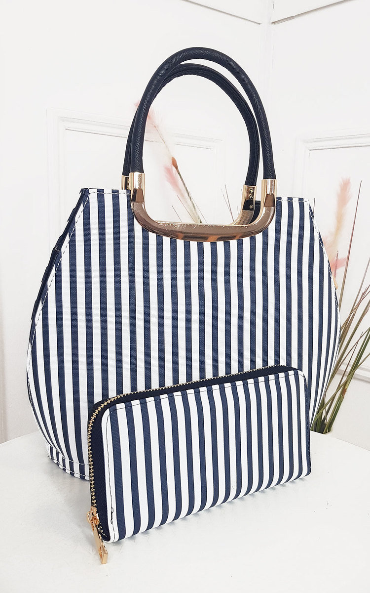 Erin Striped Print Handbag