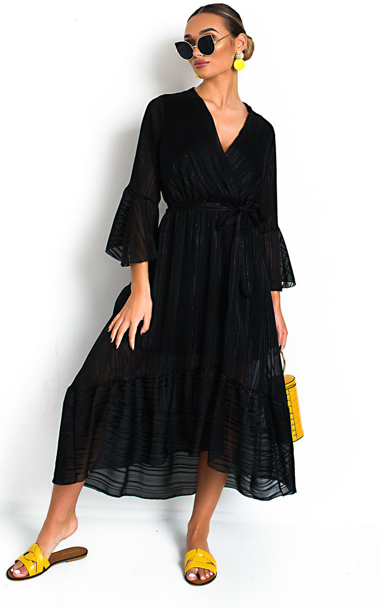 Etta Shimmer Frill Maxi Dress Thumbnail