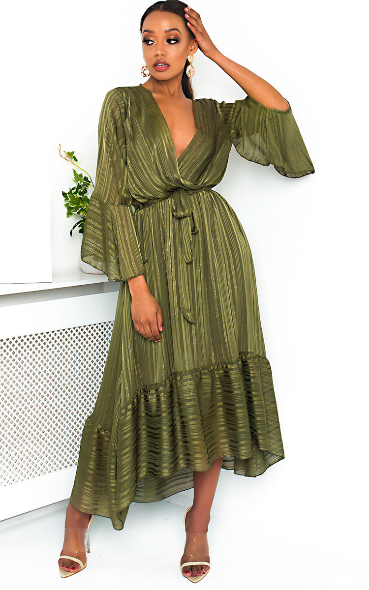 Etta Shimmer Frill Maxi Dress Thumbnail Etta Shimmer Frill Maxi Dress Thumbnail
