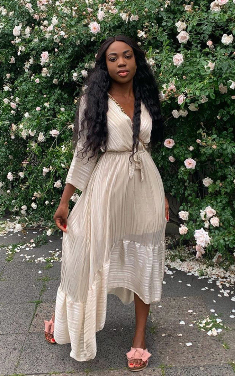Etta Shimmer Frill Maxi Dress Thumbnail Etta Shimmer Frill Maxi Dress Thumbnail