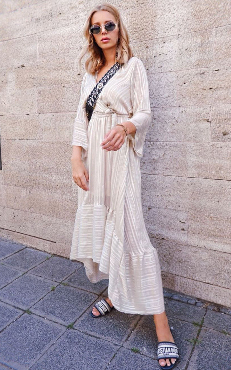 Etta Shimmer Frill Maxi Dress Etta Shimmer Frill Maxi Dress