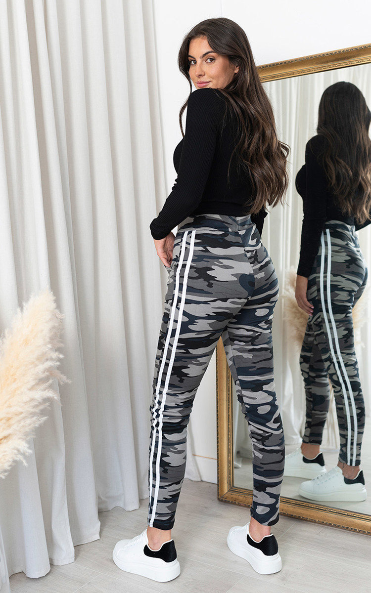 Eva High Waisted Camouflage Leggings with Side Print Thumbnail