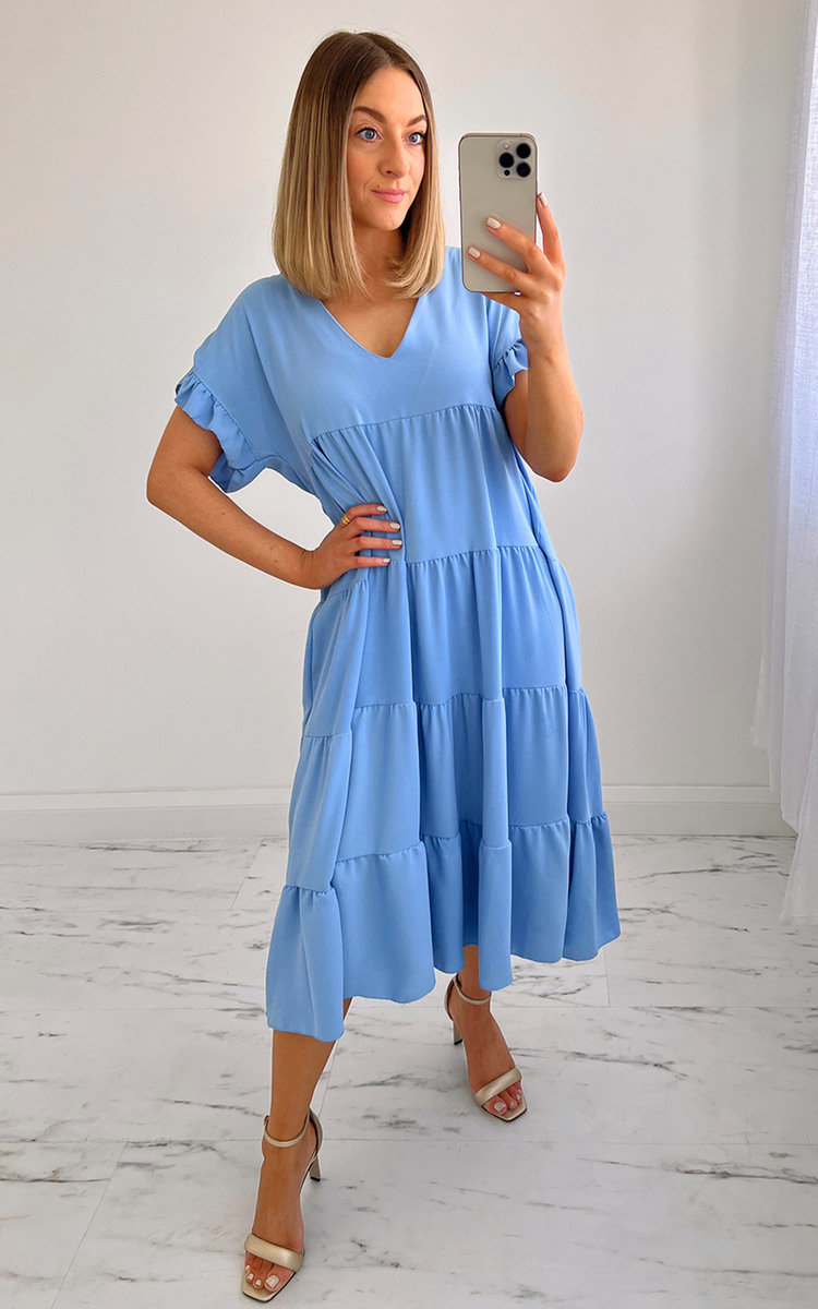 Eva Tiered Midi Dress  Thumbnail