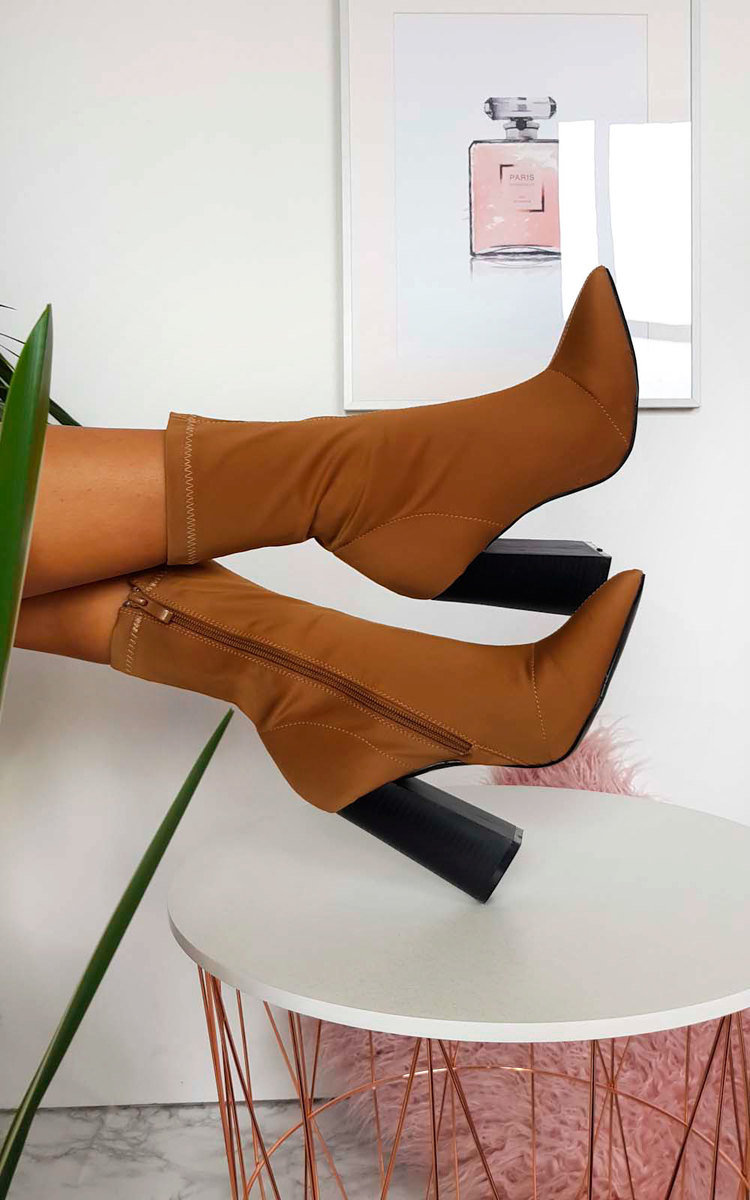 Everly Lycra Heeled Ankle Boots Thumbnail Everly Lycra Heeled Ankle Boots Thumbnail