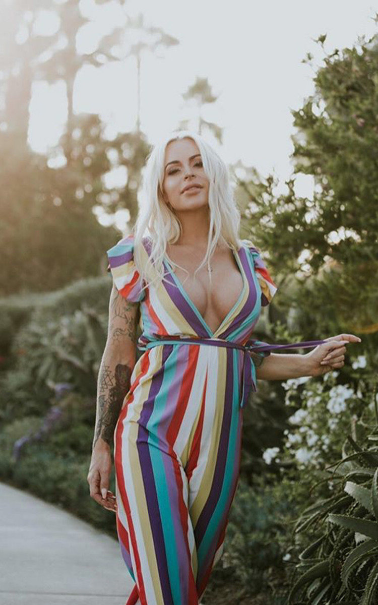 Faith Stripe Wide Leg Jumpsuit Thumbnail Faith Stripe Wide Leg Jumpsuit Thumbnail