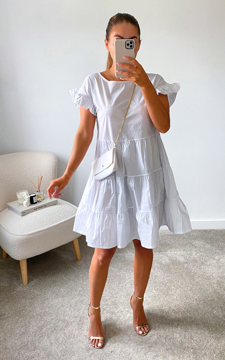 Farah Tiered Mini Dress with Matching Cross Body Bag Thumbnail