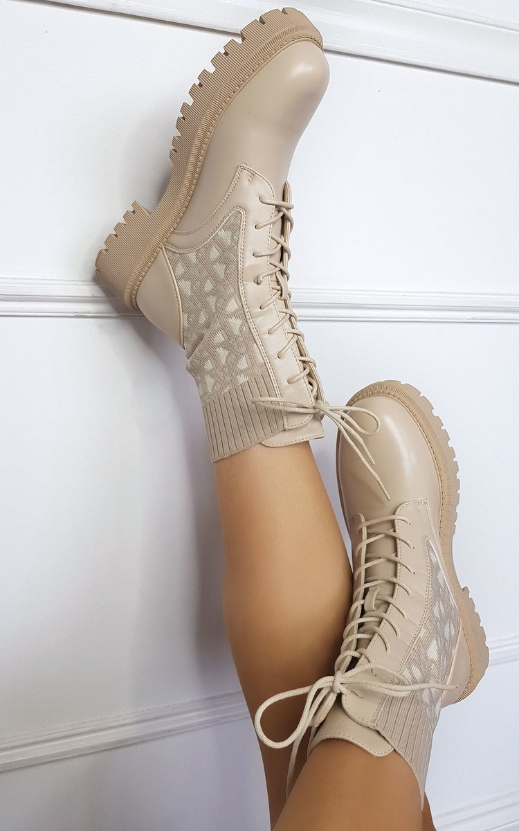 Faye Chunky Printed Mid Calf Boots Thumbnail