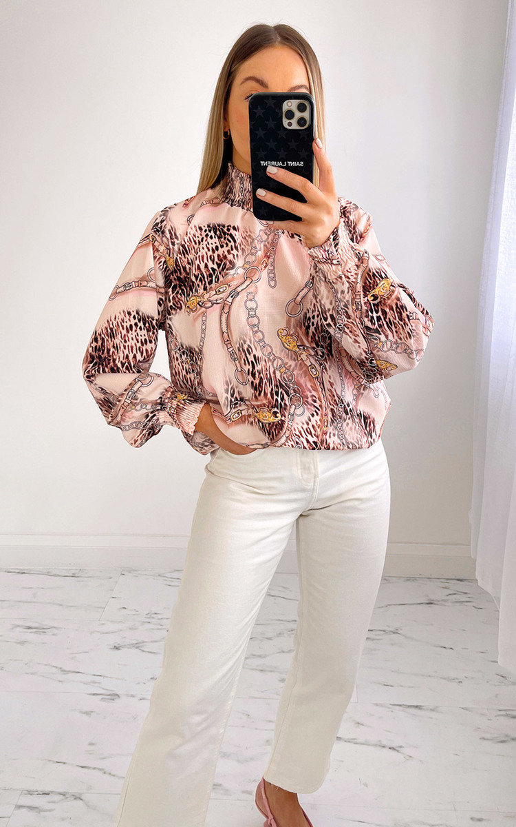 Fizz High Neck Printed Blouse Thumbnail Fizz High Neck Printed Blouse Thumbnail