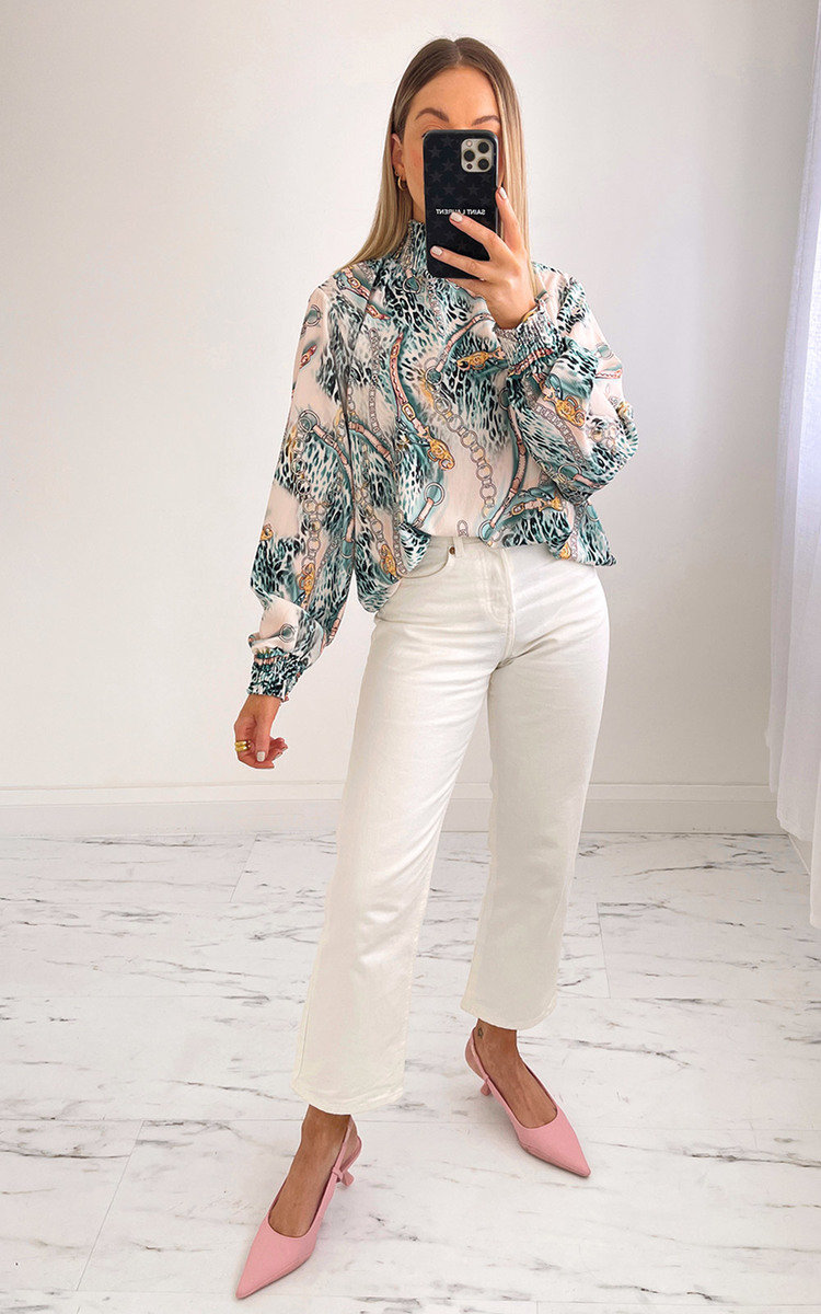Fizz High Neck Printed Blouse Thumbnail Fizz High Neck Printed Blouse Thumbnail