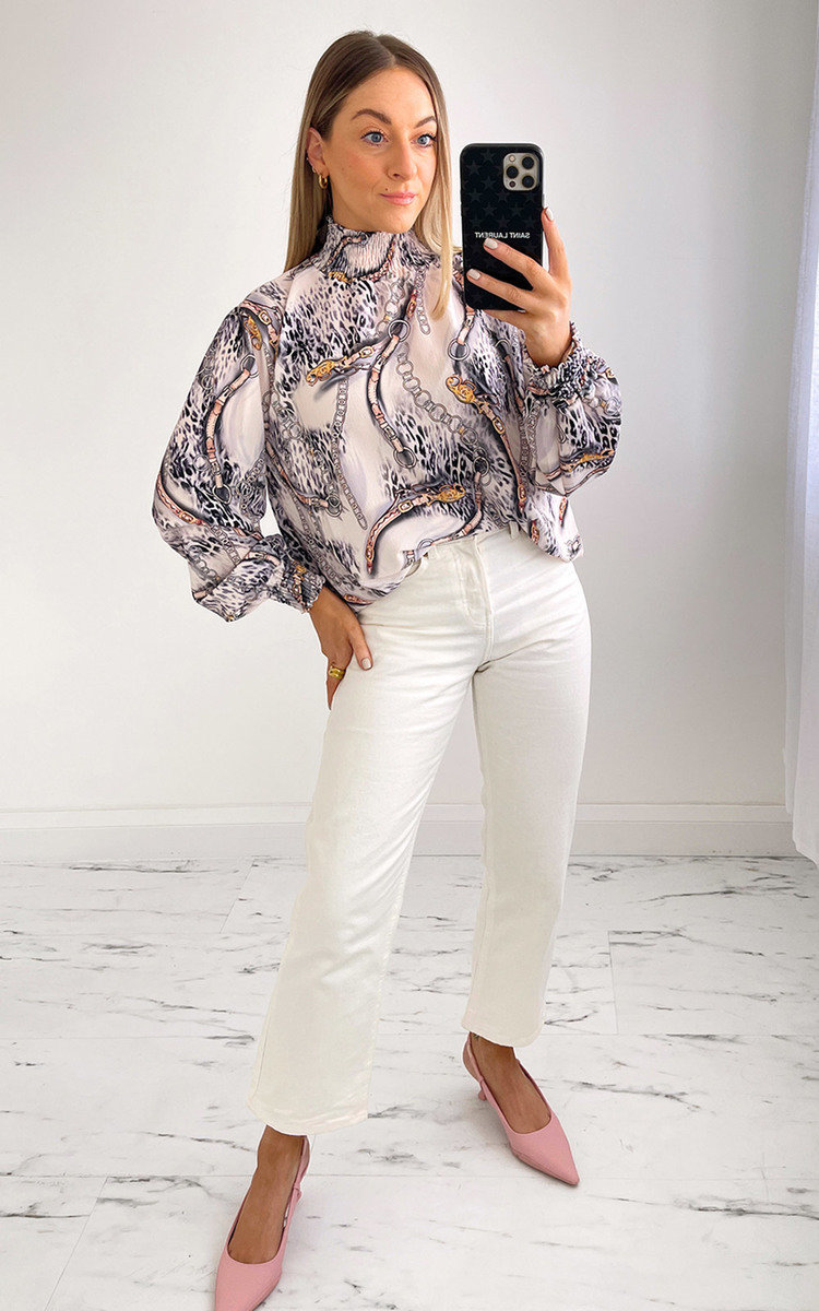 Fizz High Neck Printed Blouse Thumbnail