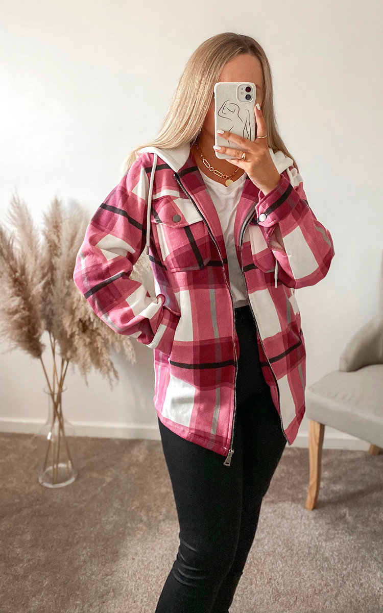 Fliss Checked Hooded Shirt Jacket Thumbnail