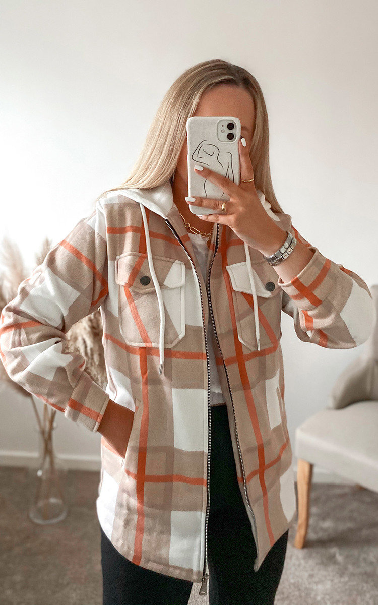 Fliss Checked Hooded Shirt Jacket Thumbnail