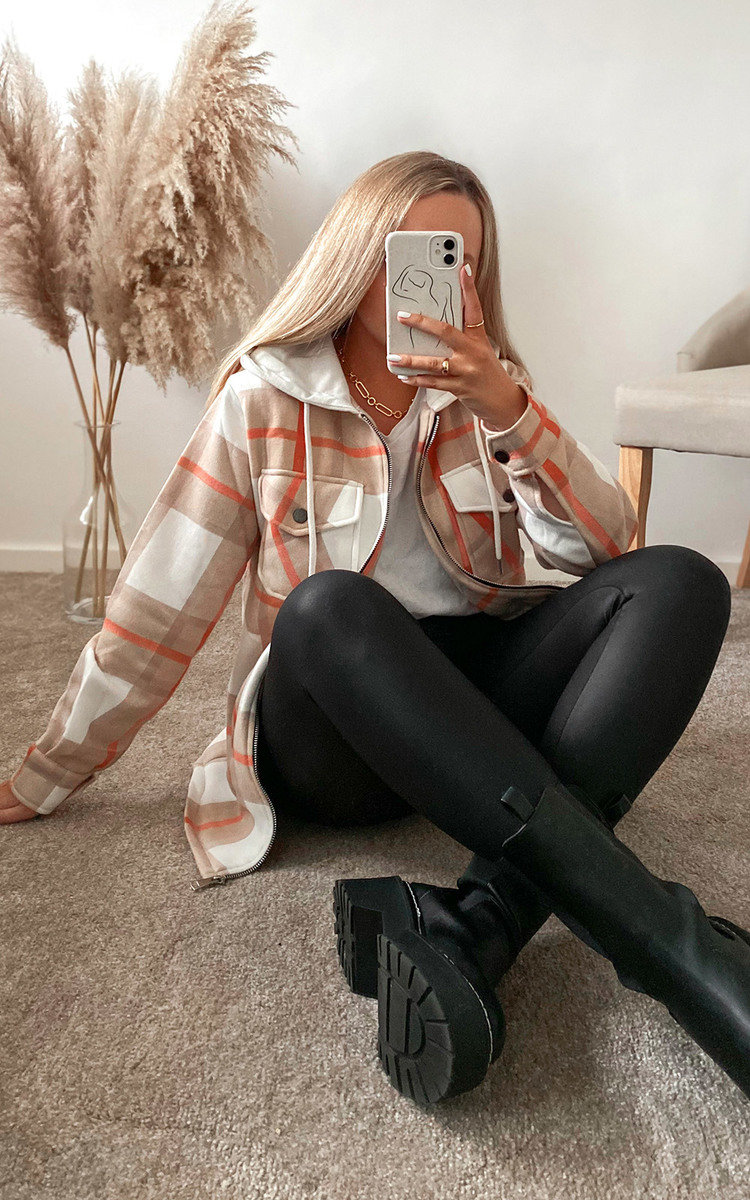 Fliss Checked Hooded Shirt Jacket Fliss Checked Hooded Shirt Jacket