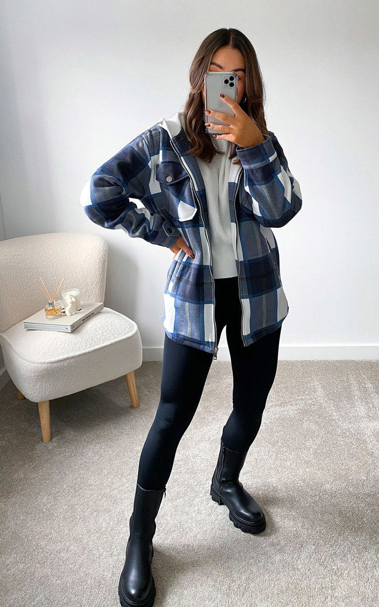 Fliss Checked Hooded Shirt Jacket Thumbnail Fliss Checked Hooded Shirt Jacket Thumbnail