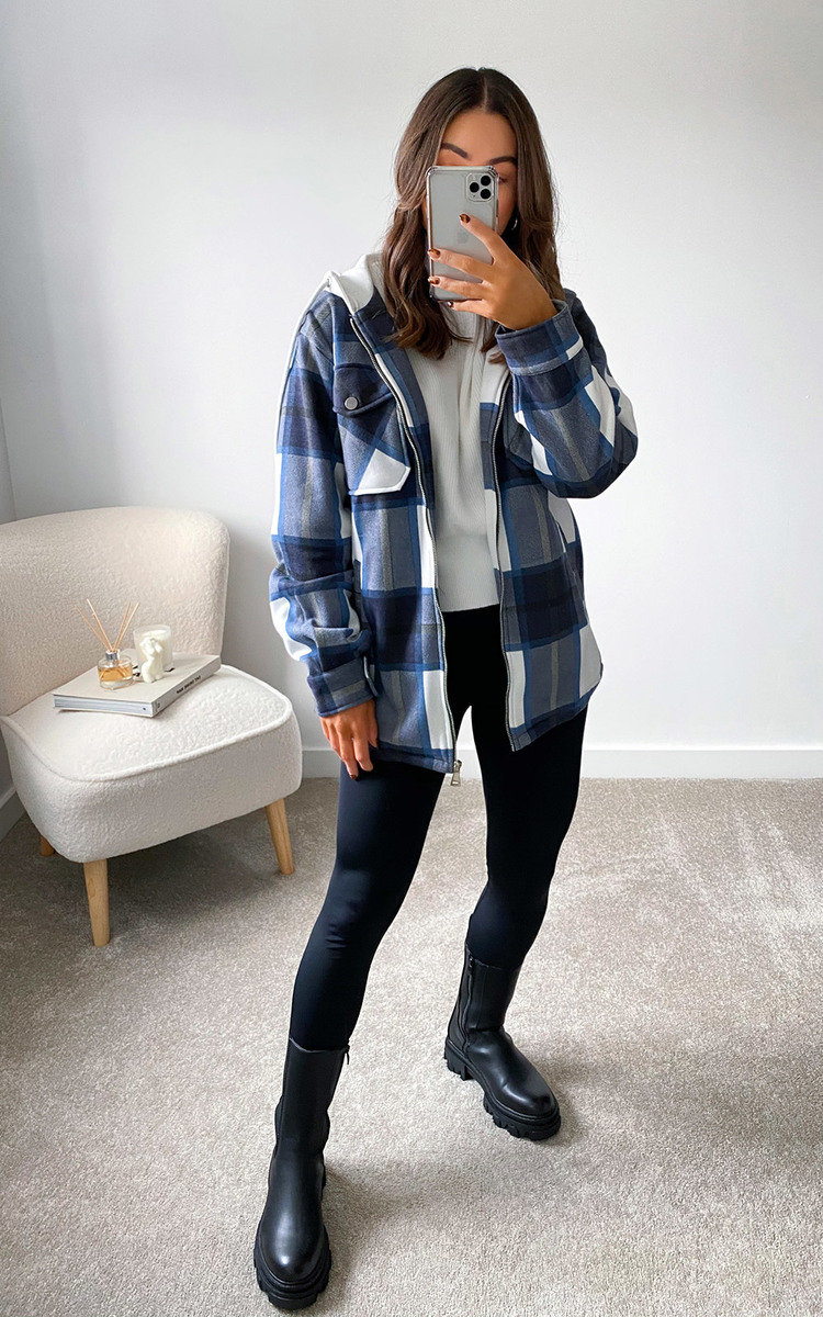 Fliss Checked Hooded Shirt Jacket Thumbnail Fliss Checked Hooded Shirt Jacket Thumbnail