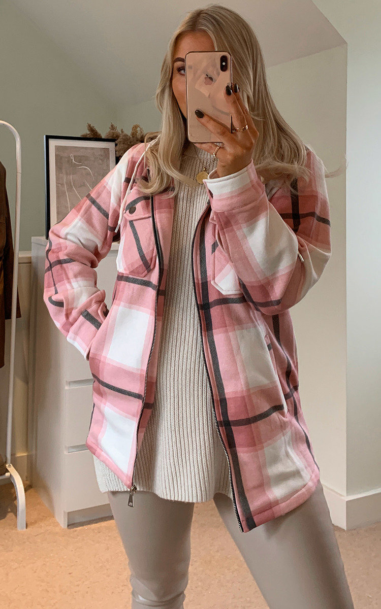 Fliss Checked Hooded Shirt Jacket Fliss Checked Hooded Shirt Jacket