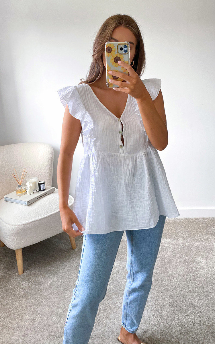 Flo Ruffle Shoulder Blouse Thumbnail