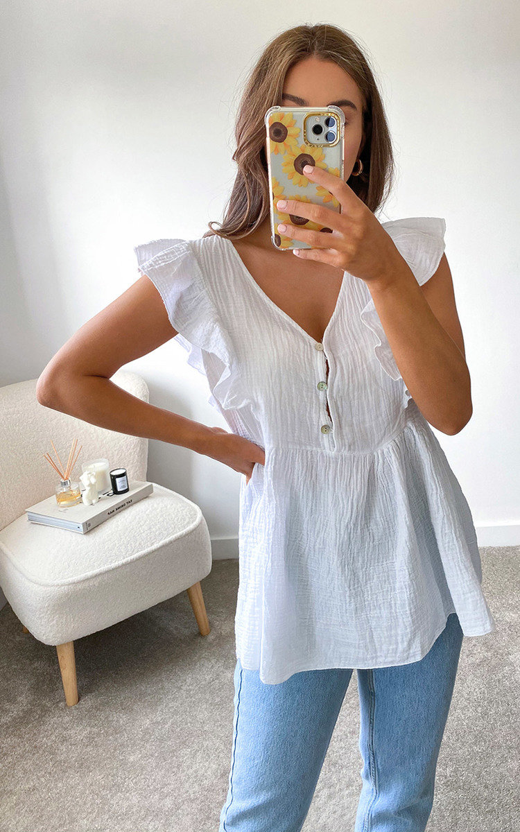 Flo Ruffle Shoulder Blouse