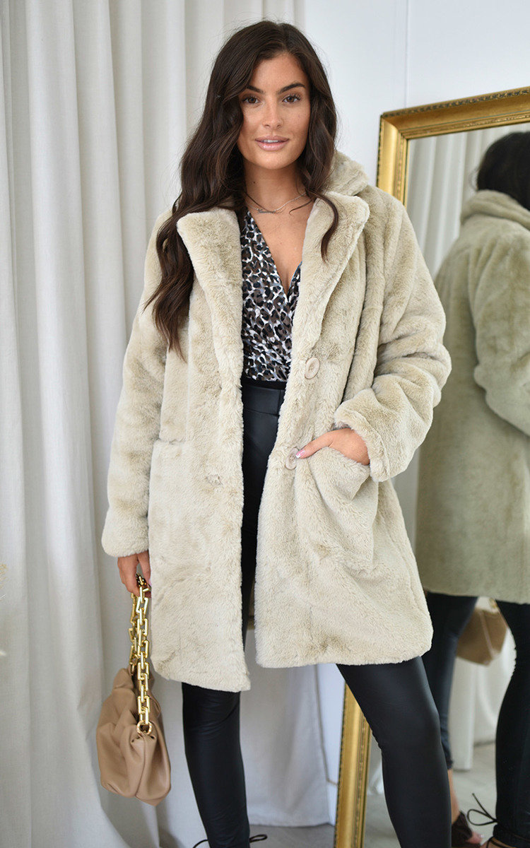 Flora Button-Down Teddy Coat