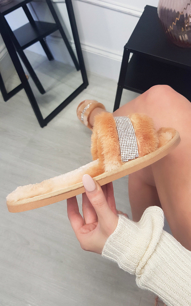 Fran Faux Fur Slider Slippers Fran Faux Fur Slider Slippers
