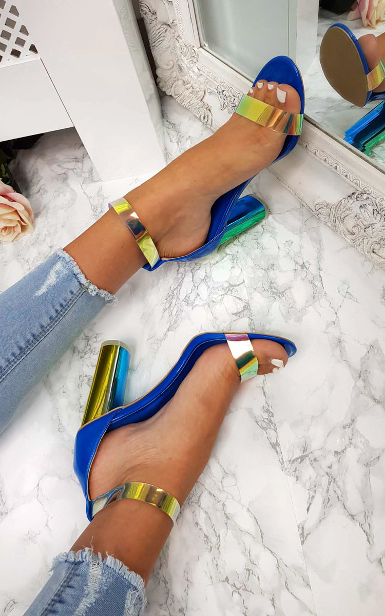 Freja Iridescent Barely There Block Heels Thumbnail Freja Iridescent Barely There Block Heels Thumbnail
