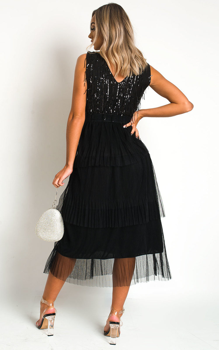 Frida Sequin Frill Maxi Dress Thumbnail Frida Sequin Frill Maxi Dress Thumbnail