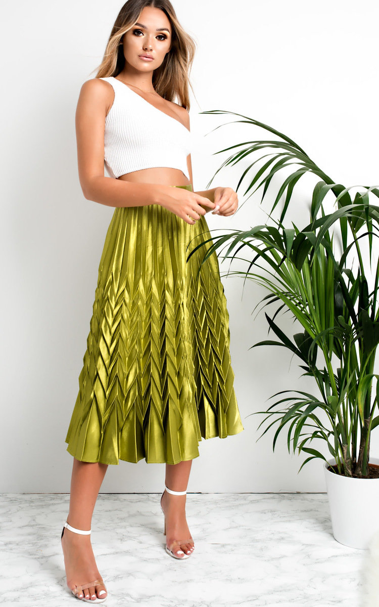 Gabbana Metallic Pleated Midi Skirt Gabbana Metallic Pleated Midi Skirt