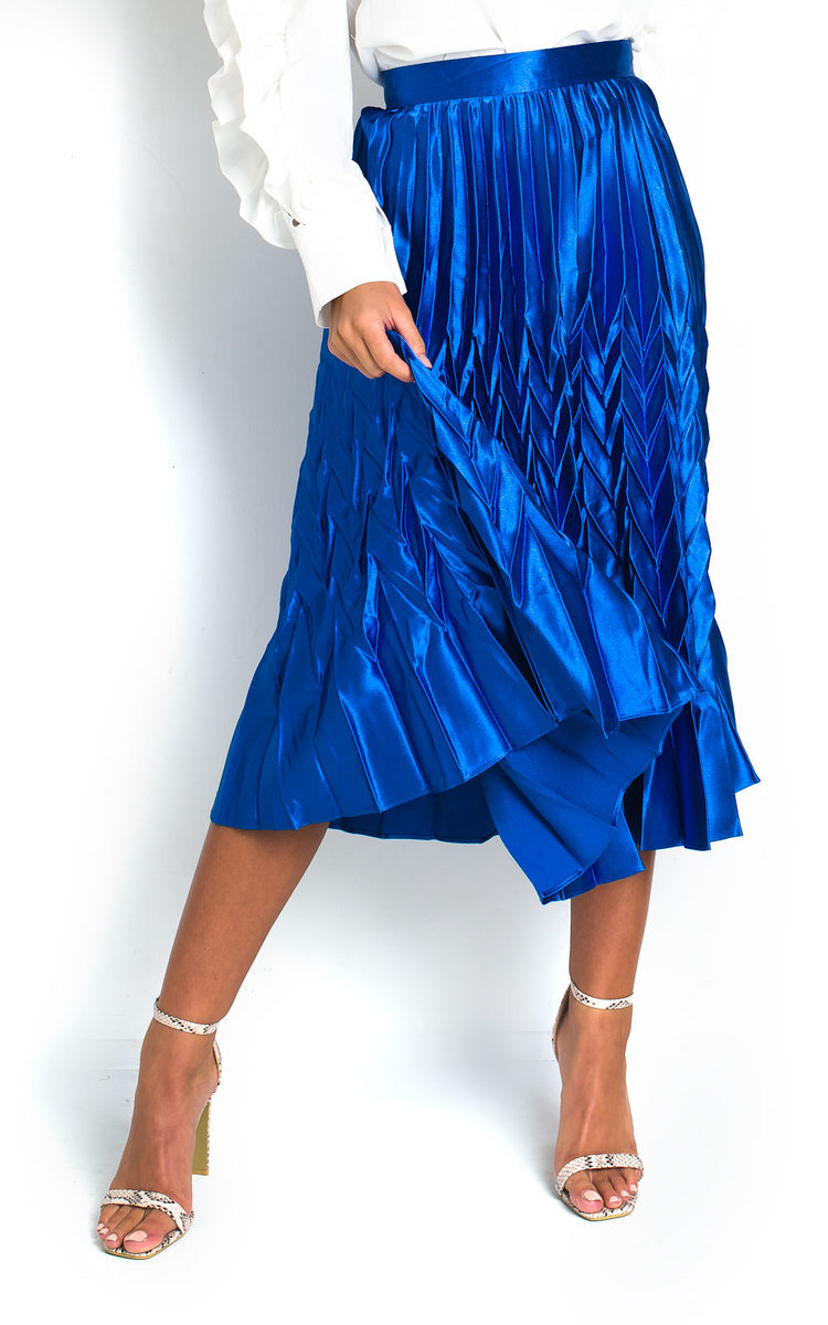 Gabbana Metallic Pleated Midi Skirt Thumbnail