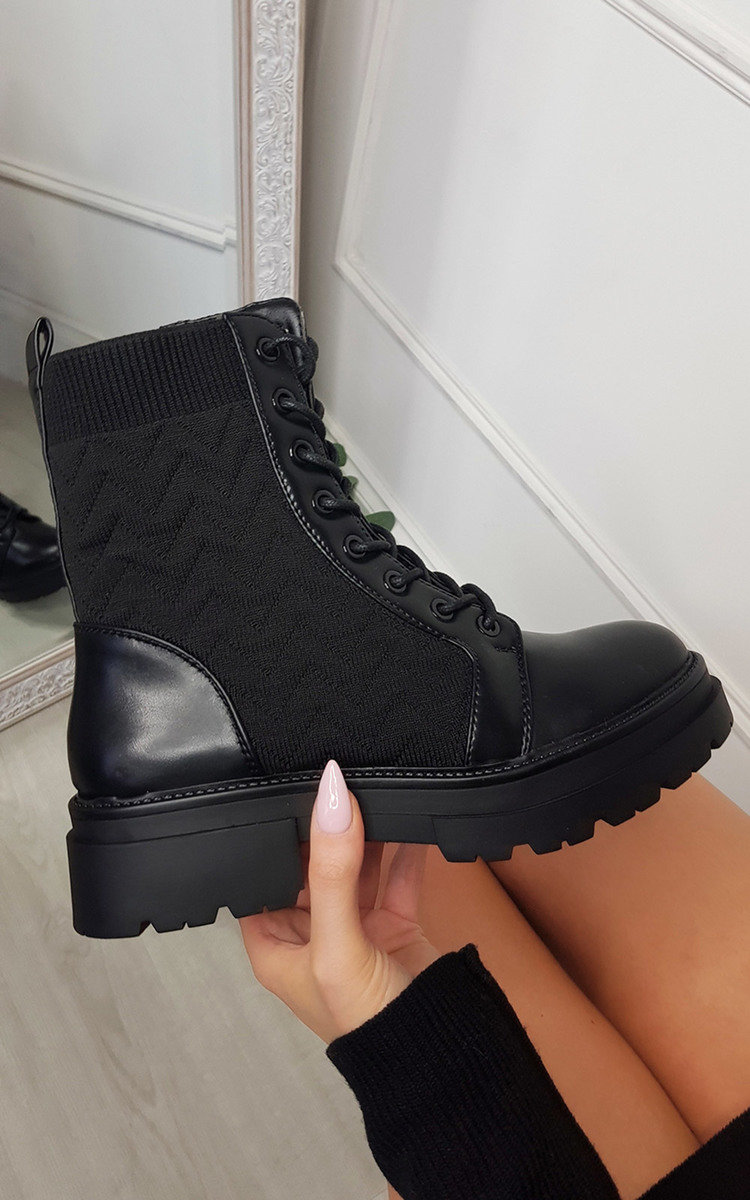 Gemma Faux Leather Lace Up Ankle Boot Gemma Faux Leather Lace Up Ankle Boot