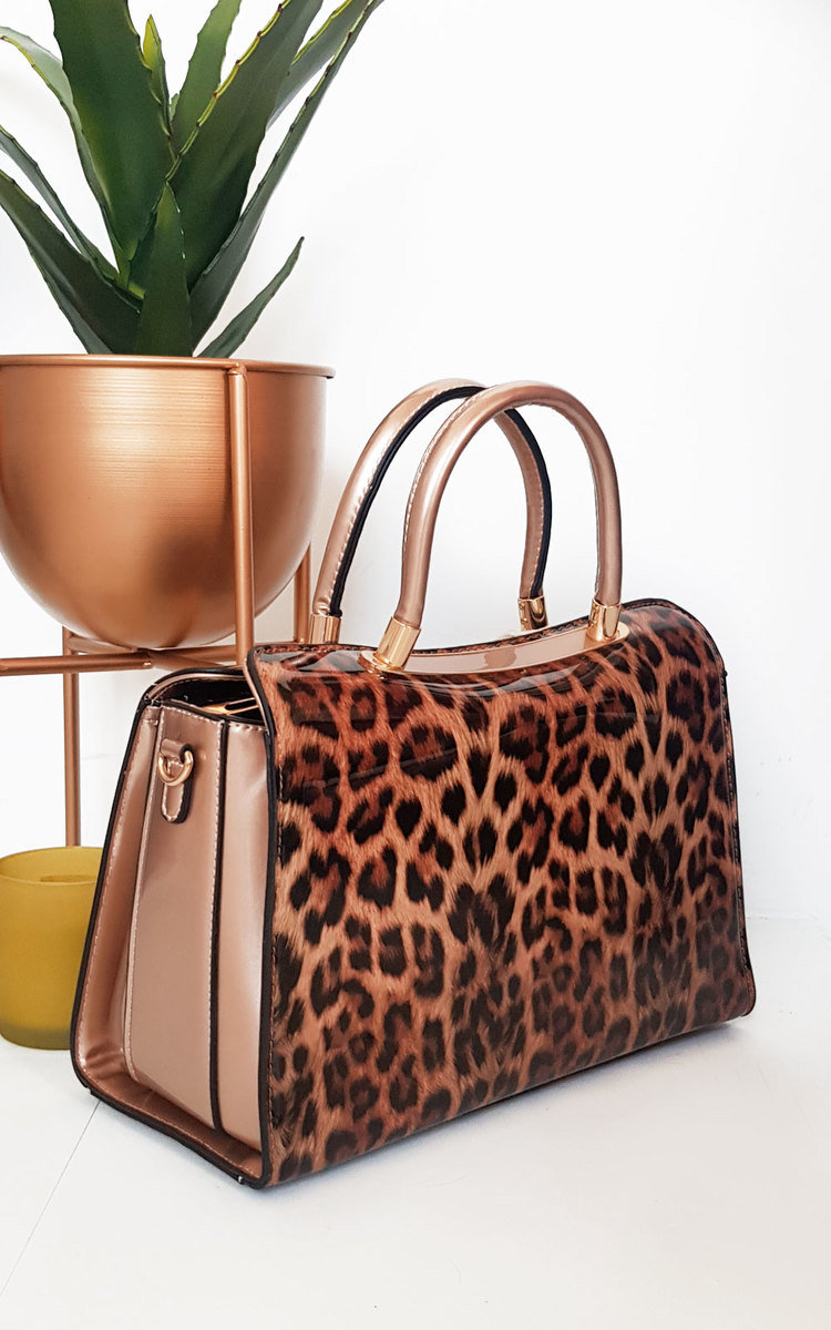 Gemma Leopard Print Patent Handbag Thumbnail Gemma Leopard Print Patent Handbag Thumbnail