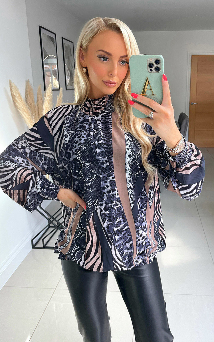 Georgia High Neck Printed Blouse Georgia High Neck Printed Blouse